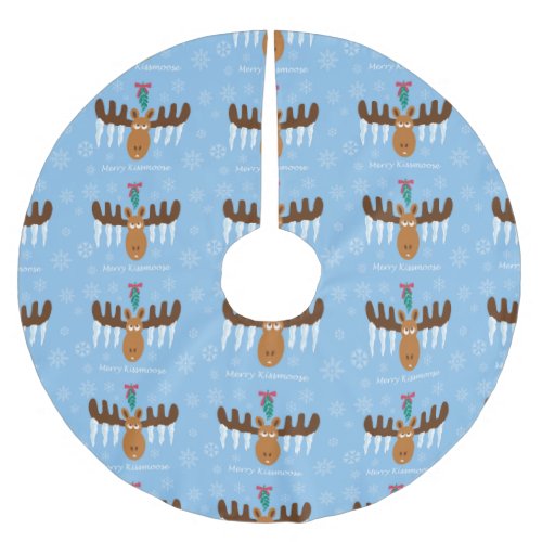 Moosehead_Icicle Antlers_Mistletoe_Merry Kissmoose Brushed Polyester Tree Skirt