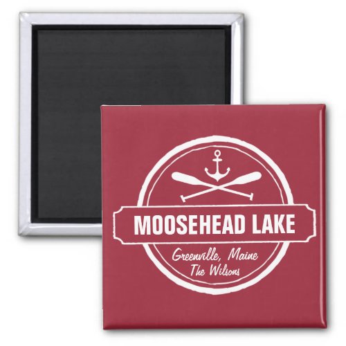 Moosehead Lake Maine anchor custom town and name Magnet