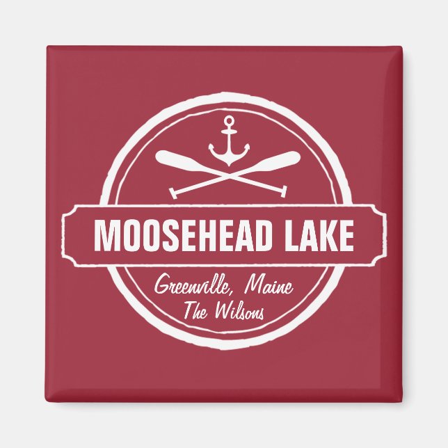 Moosehead Lake Maine anchor custom town and name Magnet (Front)