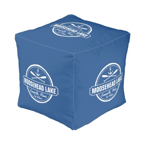 Moosehead Lake Maine anchor custom town and name Pouf