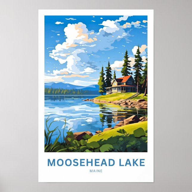 Moosehead Lake Maine Travel Print (Front)