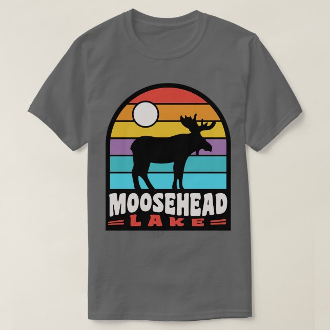 Moosehead Lake Moose Badge Maine T-Shirt (Design Front)