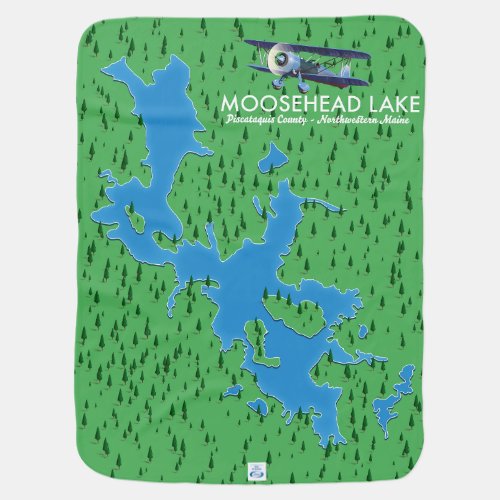 Moosehead LakePiscataquis County map Baby Blanket