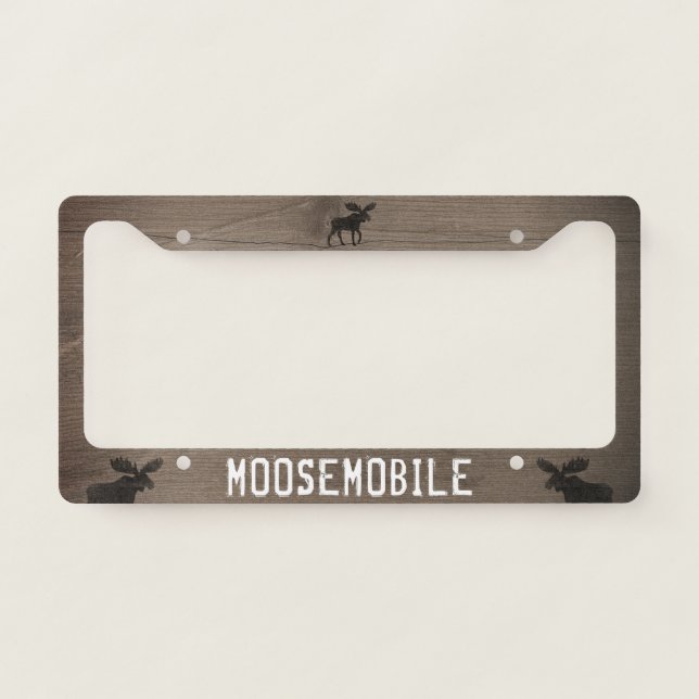 Moosemobile - Moose Silhouettes Custom License Plate Frame (Front)