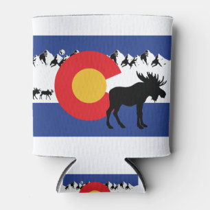 MOOSESin--Colorado-Flag Can Cooler