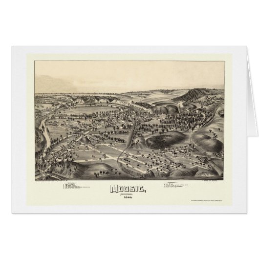 Moosic, PA Panoramic Map - 1892 Cards (Front Horizontal)