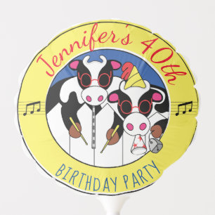 Moosicians Cow Funny Birthday Party Balloon