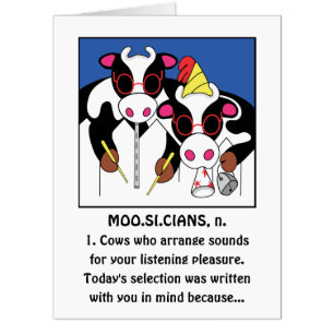 Moosicians Funny Birthday Card