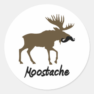 Moostache Classic Round Sticker