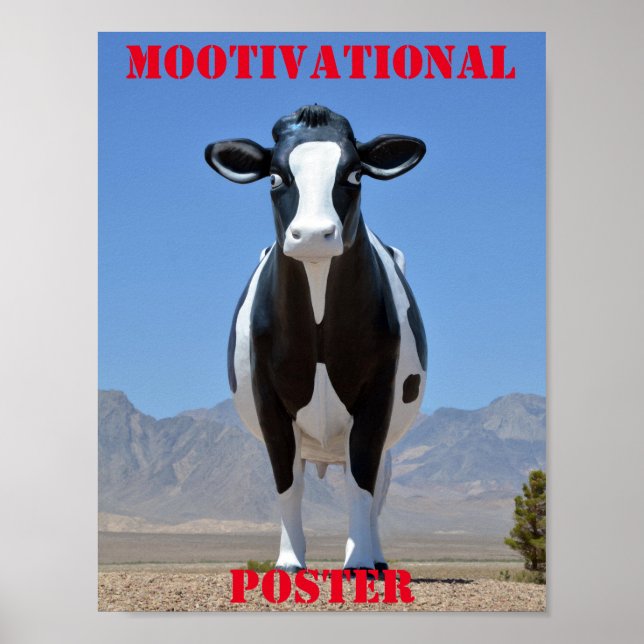MOOtivational Poster Funny Cow Motivational Humor (Front)