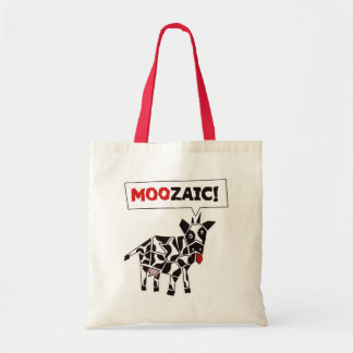 Moozaic! – Funny Cow Mosaic Pattern Tote Bag