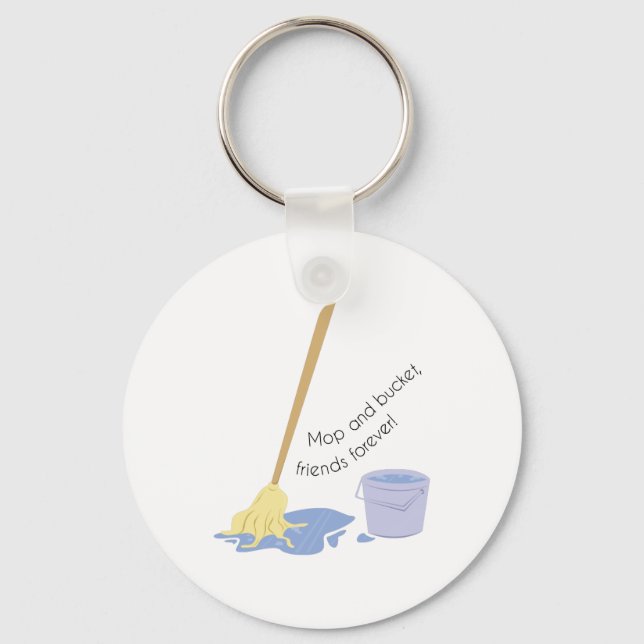 Mop And Bucket Keychain (Front)