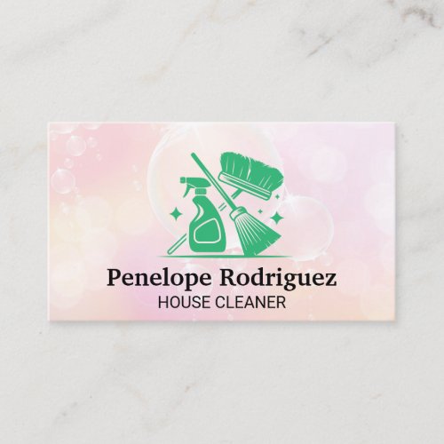 Mop Broom | Soap Bubbles | Cleaners Business Card