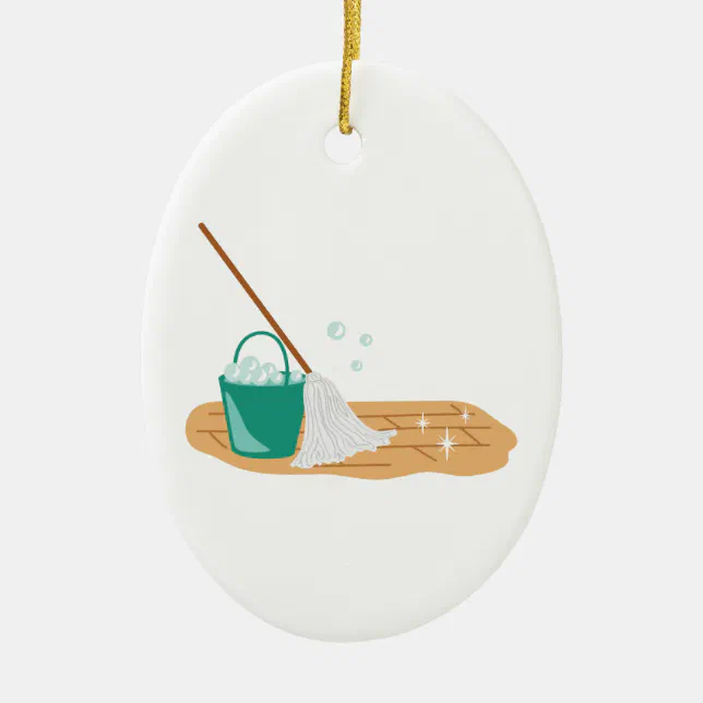 Mop & Bucket Ceramic Ornament Zazzle
