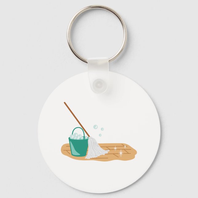 Mop & Bucket Keychain (Front)