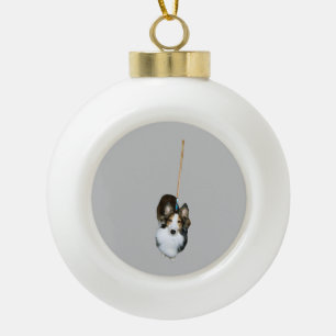 Mop Dog Ceramic Ball Christmas Ornament