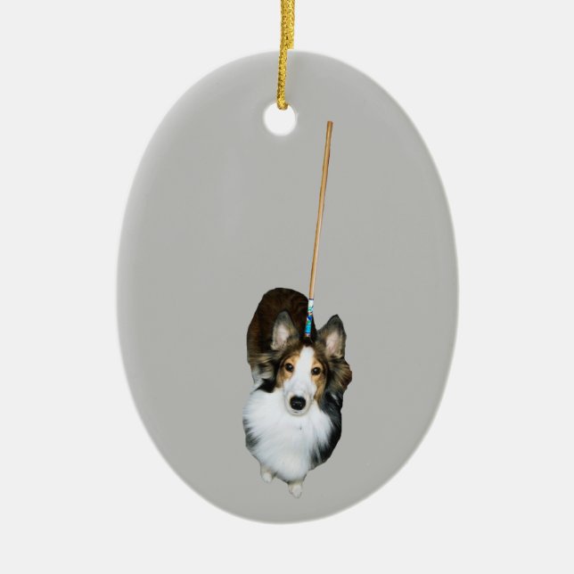 Mop Dog Ceramic Ornament (Front)