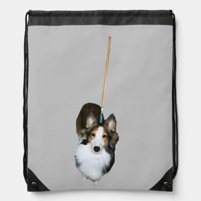 Mop Dog Drawstring Bag (Front)