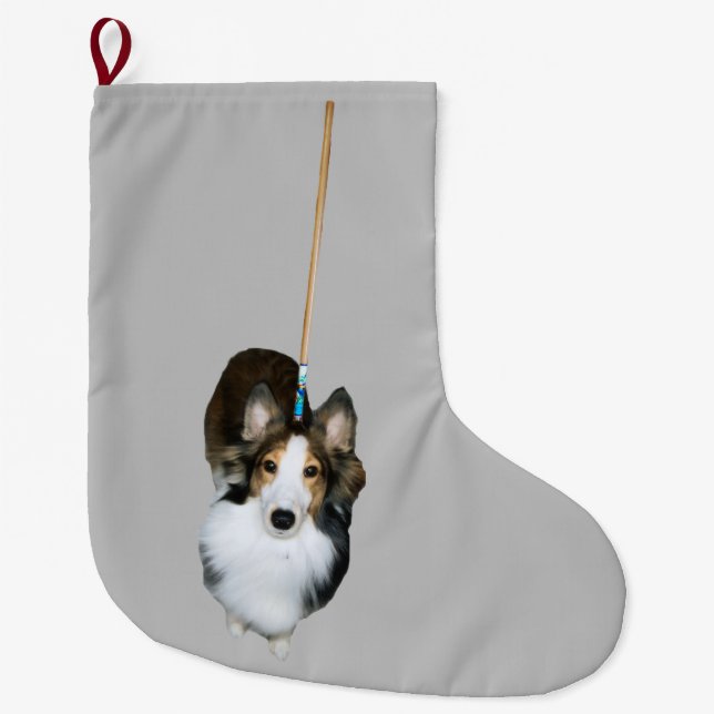 Mop Dog Large Christmas Stocking (Front)