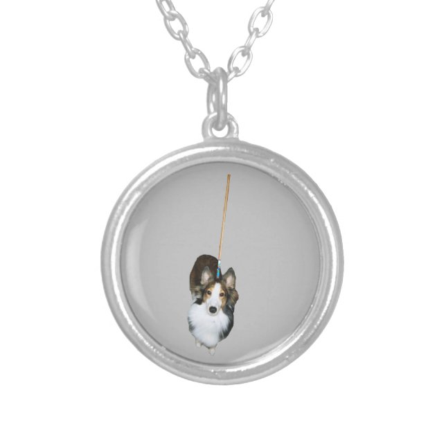 Mop Dog Silver Plated Necklace (Front)