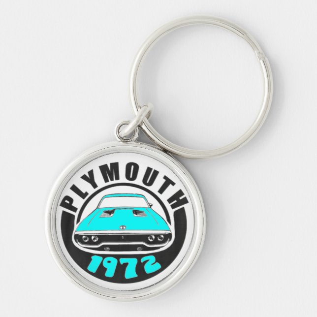 Mopar - 1972 Plymouth Roadrunner Petty Blue Keychain (Front)