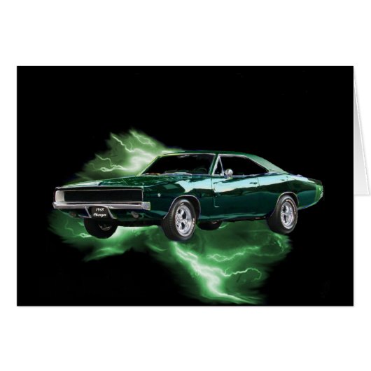 Mopar: '68 Dodge Charger with green lightning Cards (Front Horizontal)