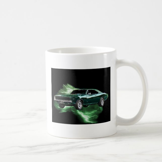 Mopar: '68 Dodge Charger with green lightning Coffee Mug (Right)