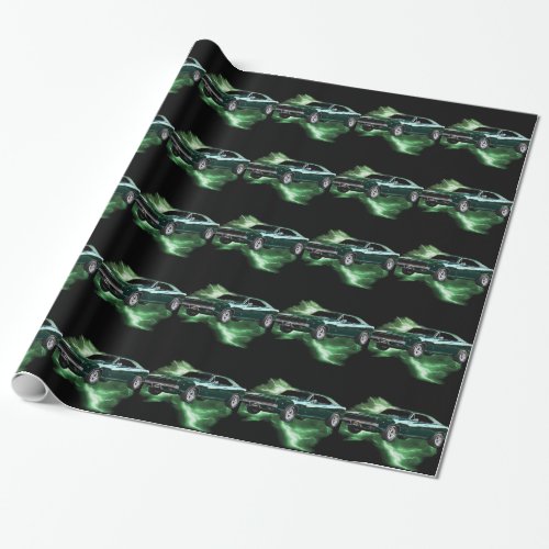 Mopar 68 Dodge Charger with green lightning Wrapping Paper