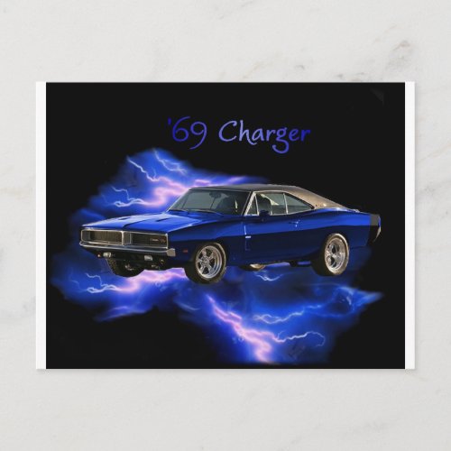 Mopar  69 Dodge Charger Postcard