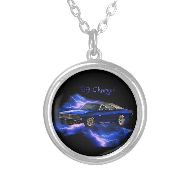 Mopar:  '69 Dodge Charger Silver Plated Necklace (Front)