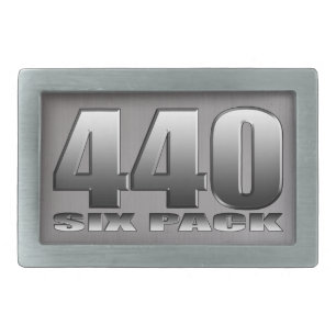 Mopar Dodge 440 Six Pack Rectangular Belt Buckle