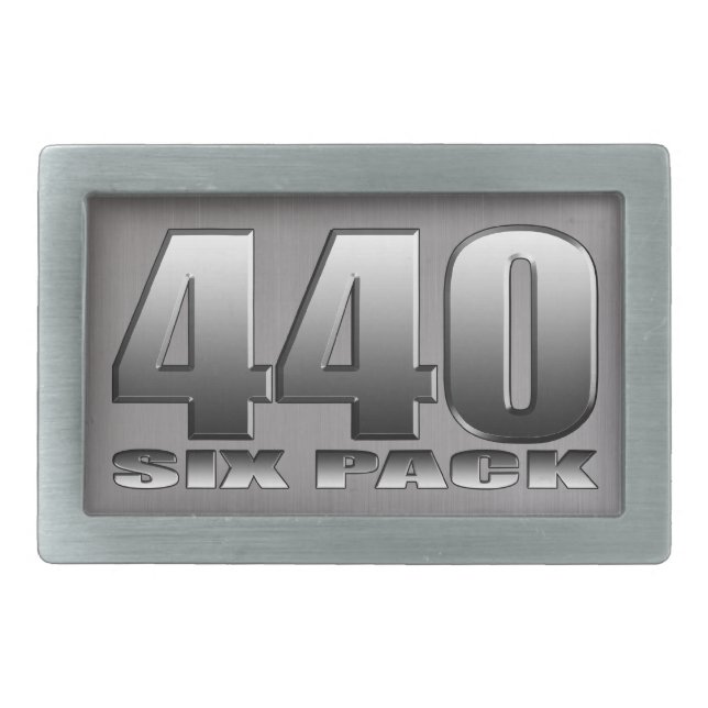Mopar Dodge 440 Six Pack Rectangular Belt Buckle (Front)