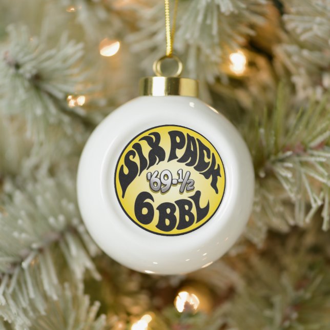 Mopar - Dodge Plymouth 6 Pack Ceramic Ball Christmas Ornament (Tree)