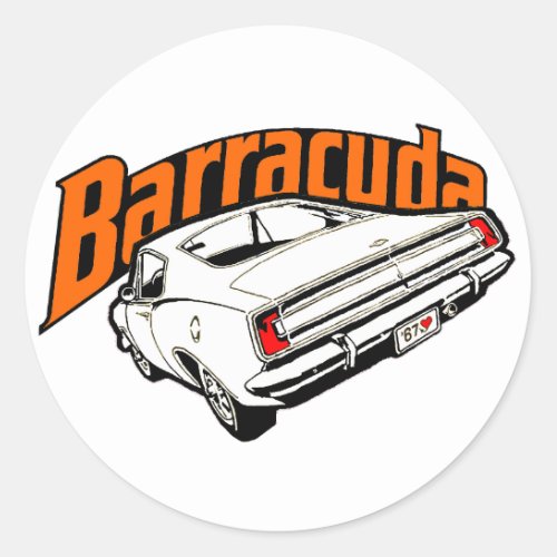 Mopar _ Plymouth Barracuda Classic Round Sticker