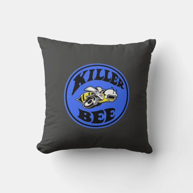 Mopar - Super Bee - Killer Bee - Blue Throw Pillow (Front)