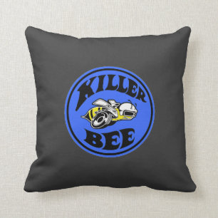 Mopar - Super Bee - Killer Bee - Blue Throw Pillow