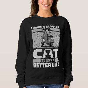 Moped Cat Motorbike - Scooter Bike Sweatshirt