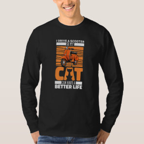 Moped Cat Motorbike Scooter Bike T-Shirt