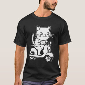 Moped Cat - Motorbike Scooter Bike T-Shirt