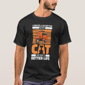Moped Cat - Motorbike Scooter Bike T-Shirt