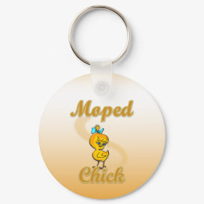 Moped Chick Keychain