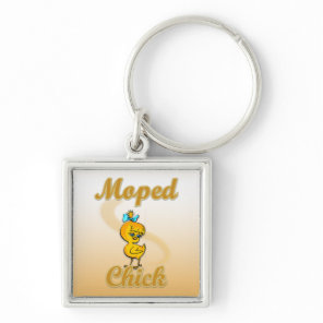 Moped Chick Keychain