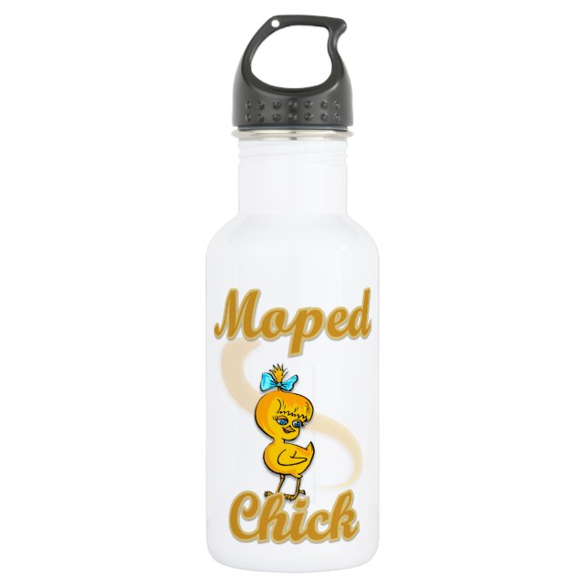 Moped Chick Water Bottle (Front)