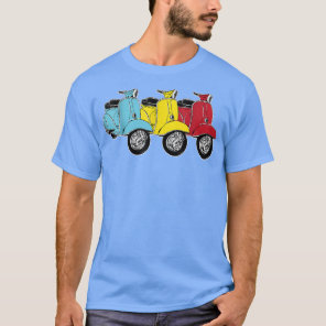 Moped Gift Scooter Motor Scooter Moped Driver  T-Shirt