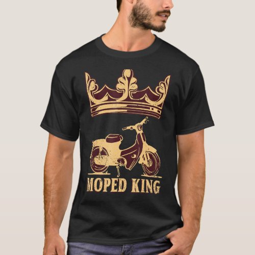 Moped King Mokick Rider Old Motorcycle Enthusiast T_Shirt