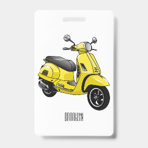 Moped motorcycle cartoon illustration badge