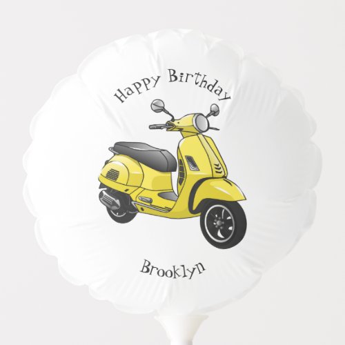 Moped motorcycle cartoon illustration balloon