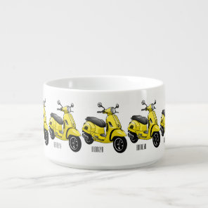 Moped motorcycle cartoon illustration bowl