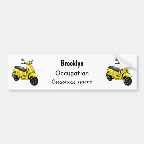 Moped motorcycle cartoon illustration bumper sticker