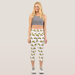 Moped motorcycle cartoon illustration capri leggings